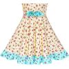 Sunny Fashion Girls Dress Ladybug Polka Dot Bow Tie(Yellow Blue)