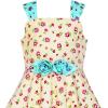Sunny Fashion Girls Dress Ladybug Polka Dot Bow Tie(Yellow Blue)