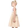 Sunny Fashion Girls Dress Ladybug Polka Dot Bow Tie(Yellow Plaid)