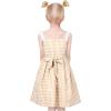 Sunny Fashion Girls Dress Ladybug Polka Dot Bow Tie(Yellow Plaid)