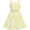 Sunny Fashion Girls Dress Ladybug Polka Dot Bow Tie(Yellow White)