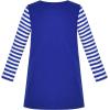 Sunny Fashion Girls Dress Long Sleeve Butterfly Color Contrast Casual Wearing(Blue Rainbow)