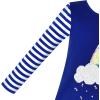 Sunny Fashion Girls Dress Long Sleeve Butterfly Color Contrast Casual Wearing(Blue Rainbow)