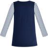 Sunny Fashion Girls Dress Long Sleeve Butterfly Color Contrast Casual Wearing(Dark Blue Unicorn)