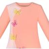 Sunny Fashion Girls Dress Long Sleeve Butterfly Color Contrast Casual Wearing(Light Pink Butterfly)