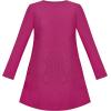 Sunny Fashion Girls Dress Long Sleeve Butterfly Color Contrast Casual Wearing(Pink)