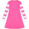 Sunny Fashion Girls Dress Long Sleeve Butterfly Color Contrast Casual Wearing(Pink Heart)