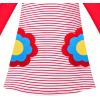 Sunny Fashion Girls Dress Long Sleeve Butterfly Color Contrast Casual Wearing(Red Flower Pocket)