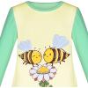Sunny Fashion Girls Dress Long Sleeve Butterfly Color Contrast Casual Wearing(Yellow Bee)