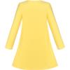 Sunny Fashion Girls Dress Long Sleeve Butterfly Color Contrast Casual Wearing(Yellow Striped)