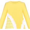 Sunny Fashion Girls Dress Long Sleeve Butterfly Color Contrast Casual Wearing(Yellow Striped)