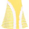 Sunny Fashion Girls Dress Long Sleeve Butterfly Color Contrast Casual Wearing(Yellow Striped)