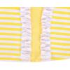 Sunny Fashion Girls Dress Long Sleeve Butterfly Color Contrast Casual Wearing(Yellow Striped)