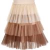 Sunny Fashion Girls Dress Long Sleeve Christmas Owl Sparkling Sequin Tulle(Beige)