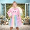 Sunny Fashion Girls Dress Long Sleeve Christmas Owl Sparkling Sequin Tulle(Pink Bunny)