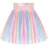 Sunny Fashion Girls Dress Long Sleeve Christmas Owl Sparkling Sequin Tulle(Rainbow Glitter)