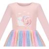 Sunny Fashion Girls Dress Long Sleeve Christmas Owl Sparkling Sequin Tulle(Rainbow Glitter)