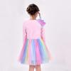 Sunny Fashion Girls Dress Long Sleeve Christmas Owl Sparkling Sequin Tulle(Rainbow Unicorn)