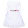Sunny Fashion Girls Dress Long Sleeve Christmas Owl Sparkling Sequin Tulle(White)