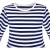 Sunny Fashion Girls Dress Long Sleeve Christmas Reindeer Snow Holiday Party(Blue Striped Unicorn)