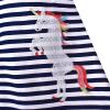 Sunny Fashion Girls Dress Long Sleeve Christmas Reindeer Snow Holiday Party(Blue Striped Unicorn)