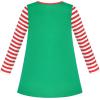 Sunny Fashion Girls Dress Long Sleeve Christmas Reindeer Snow Holiday Party(Green Santa)