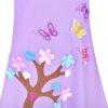 Sunny Fashion Girls Dress Long Sleeve Christmas Reindeer Snow Holiday Party(Purple Butterfly)