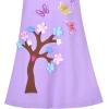 Sunny Fashion Girls Dress Long Sleeve Christmas Reindeer Snow Holiday Party(Purple Butterfly)