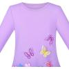 Sunny Fashion Girls Dress Long Sleeve Christmas Reindeer Snow Holiday Party(Purple Butterfly)
