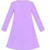 Sunny Fashion Girls Dress Long Sleeve Christmas Reindeer Snow Holiday Party(Purple Butterfly)