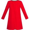Sunny Fashion Girls Dress Long Sleeve Christmas Reindeer Snow Holiday Party(Red Green)