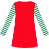 Sunny Fashion Girls Dress Long Sleeve Christmas Reindeer Snow Holiday Party(Red Reindeer)