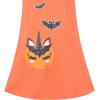 Sunny Fashion Girls Dress Long Sleeve Daisy Flower Striped Casual Cotton(Orange Bats)