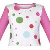 Sunny Fashion Girls Dress Long Sleeve Daisy Flower Striped Casual Cotton(Pink Dots)
