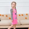 Sunny Fashion Girls Dress Long Sleeve Daisy Flower Striped Casual Cotton(Pink Spider)