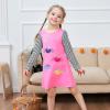 Sunny Fashion Girls Dress Long Sleeve Daisy Flower Striped Casual Cotton(Pink Spider)