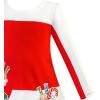 Sunny Fashion Girls Dress Long Sleeve Daisy Flower Striped Casual Cotton(Red Candy Cane)