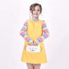 Sunny Fashion Girls Dress Long Sleeve Daisy Flower Striped Casual Cotton(Yellow)