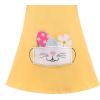 Sunny Fashion Girls Dress Long Sleeve Daisy Flower Striped Casual Cotton(Yellow)