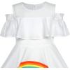 Sunny Fashion Girls Dress Mermaid Cartoon Princess Ruffle Collar Party Dress