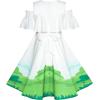 Sunny Fashion Girls Dress Mermaid Cartoon Princess Ruffle Collar Party Dress