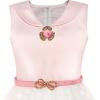 Sunny Fashion Girls Dress Navy Blue Flower Belt Vintage Party Size 6-14(Pink)