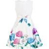 Sunny Fashion Girls Dress Navy Blue Flower Belt Vintage Party Size 6-14(White)