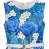 Sunny Fashion Girls Dress Navy Blue Flower Belt Vintage Party Size 6-14(White and Blue)