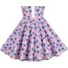 Sunny Fashion Girls Dress O-Neck Backless Smocked Embroidery Ruffle Vintage Sleeveless(Blue Flower)