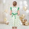 Sunny Fashion Girls Dress O-Neck Backless Smocked Embroidery Ruffle Vintage Sleeveless(Green)