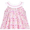 Sunny Fashion Girls Dress O-Neck Backless Smocked Embroidery Ruffle Vintage Sleeveless(Pink)