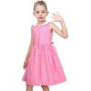 Sunny Fashion Girls Dress O-Neck Backless Smocked Embroidery Ruffle Vintage Sleeveless(Pink Polka Dot)