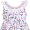 Sunny Fashion Girls Dress O-Neck Backless Smocked Embroidery Ruffle Vintage Sleeveless(Purple)