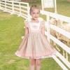 Sunny Fashion Girls Dress Polka Dot Overlap Design with Trim Yellow Size 4-10(Pink Elephant)